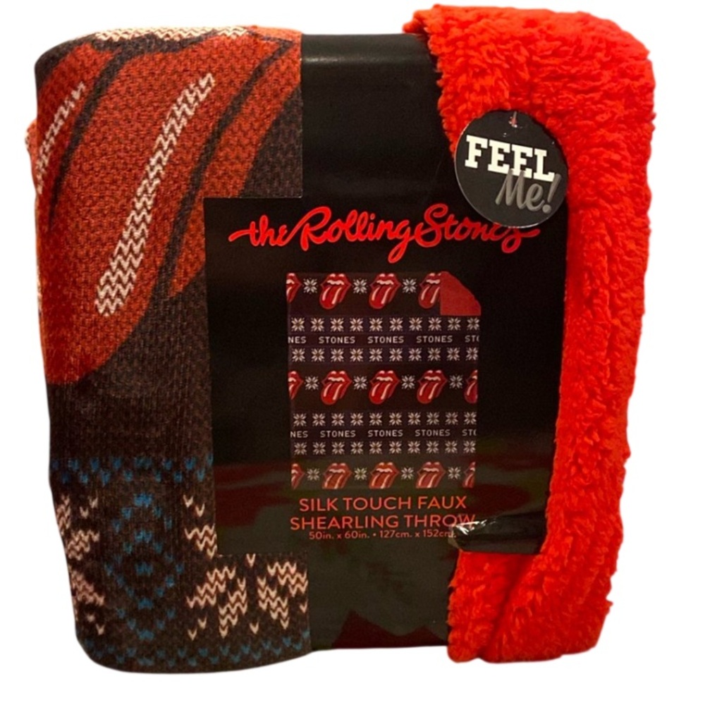 The Rolling Stones Vibrant Red and Black Throw Blanket 59” x 60”